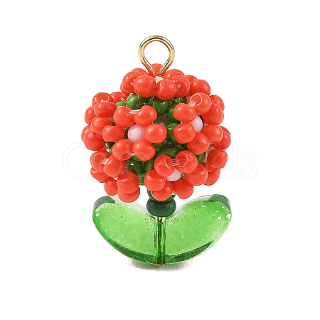 Glass Seed Beaded Pendants PALLOY-MZ01395-02-1