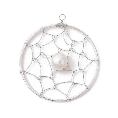 Natural Cultured Freshwater Pearl Pendants PALLOY-JF02653-02-1