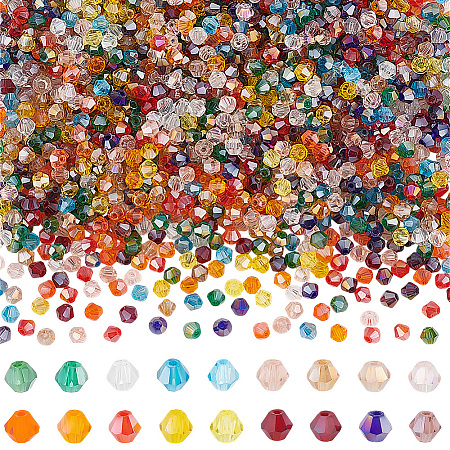 18 Strands 18 Colors Transparent Electroplate Glass Beads Strands EGLA-GO0001-05-1