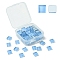 60Pcs Transparent Glass Cabochons, Square, Light Sky Blue, 9.8x9.8x4mm