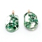 Resin with Iron Ring, for Dried flower Pendants Accessories, Green, 27x16.5x9mm, Hole: 1.8mm