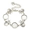 Antique Silver Plated Alloy Link Chain Bracelet Making, Fit for Cabochons, Shell Shape, 5-3/4 inch(14.7cm), Tray: 12mm