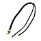 Nylon Cord Necklaces Findings, with Brass Micro Pave Cubic Zirconia Rectangle Clasps, Lead Free & Cadmium Free, Golden, 13.98x0.12 inch(35.5x0.3cm), Rectangle: 6x10x6mm