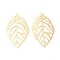 Brass Pendants, Long-Lasting Plated, Leaf, Real 24K Gold Plated, 35x20x0.5mm, Hole: 1mm