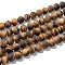 Natural Frosted Tiger Eye Round Bead Strands, Grade A, 10mm, Hole: 1.5mm, about 37~39pcs/strand, 14.9~15.6 inch