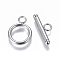 Non-Tarnish 304 Stainless Steel Toggle Clasps, Ring, Stainless Steel Color, 18.5x13.5x2mm, Hole: 3mm, Inner Diameter: 9.5mm, Bar: 21x8x3mm, Hole: 3mm