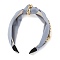 Plastic Hair Bands, with Cloth and Chain Cover, Gray, 17~36mm, Inner Diameter: 120mm