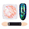 Nail Art Glitter Powder, Starry Sky/Mirror Effect, Shiny Nail Decoration, with One Brush, Light Salmon, 30x30x17mm, about 0.3g/box