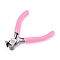 45# Carbon Steel Jewelry Pliers, End Cutting Pliers/End Nipper Pliers, Polishing, Pink, 9.5x7.6x0.9cm