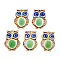 Handmade Porcelain Pendants, Famille Rose Style, Owl, Camel, 40~42x28~31x6~7mm, Hole: 2.5~3mm