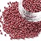 (Repacking Service Available) Glass Seed Beads, Opaque Colors Lustered, Round, Red, 6/0, 4mm, Hole: 1mm, about 12g/bag