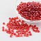 Round Glass Seed Beads, Trans. Colours Lustered, Red, Size: about 4mm in diameter, hole: 1.5mm, about 496pcs/50g