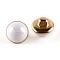 1-Hole Brass Resin Button, Flat Round, White, 10x8mm, Hole: 3x2.5mm