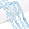 Natural Aquamarine Beads Strands, Oval, 8~15x7~12x4~12mm, Hole: 1mm, about 30~45pcs/strand, 15.7 inch