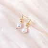 Knot with Imitation Pearl Dangle Stud Earrings JE1099A-4