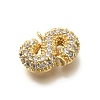 Brass Micro Pave Cubic Zirconia Letter Links KK-I717-04S-2