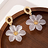 Valentine's Day Acrylic & Alloy Dangle Stud Earrings WGE0A0C-01-1