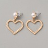 Plastic Imitation Pearl Beaded Geometric Dangle Stud Earrings EJEW-WH0013-57C-1