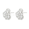 Brass Micro Pave Cubic Zirconia Stud Earring Findings KK-Z094-09P-3