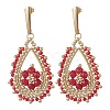 Teardeop Glass Beaded & Dyed Natural Malaysia Jade Dangle Stud Earrings EJEW-MZ00707-02-2