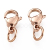 Ion Plating(IP) 304 Stainless Steel Lobster Claw Clasps X-STAS-G240-01A-RG-2