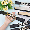 6Pcs 6 Style Polyester Elastic Belt with Iron Quick Link Chains AJEW-CP0005-13-3