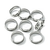 201 Stainless Steel Grooved Finger Ring Settings STAS-TAC0001-10F-P-3