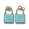 Synthetic Turquoise Pendants G-P453-01G-H-RS-2