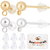 100Pcs 2 Colors 304 Stainless Steel Ball Stud Earring Post STAS-BBC0001-78-1