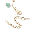 Round 6mm Natural Green Aventurine & Butterfly Glass Charm Bracelets X1-BJEW-TA00525-4
