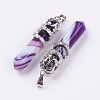 Natural Striped Agate/Banded Agate Big Pointed Pendants G-G738-A-15-2
