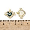 Brass Micro Pave Clear Cubic Zirconia Pendants KK-C045-36G-3