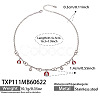 304 Stainless Steel Micro Pave Clear Cubic Zirconia Enamel Red Ladybug Pendant Necklaces for Women WG77B69-03-1