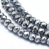 Electroplate Glass Beads Strands GLAA-F079-A-FP03-3