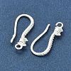 Brass Clear Cubic Zirconia Earring Hooks KK-H532-23S-2