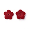 Flocky Acrylic Bead Caps OACR-I001-A03-2
