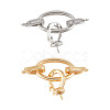 2Pcs 2 Colors Brass Rhinestone Fold Over Clasps KK-DR0001-14-1