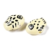 Handmade Printed Porcelain Beads Strand PORC-T133-02G-3