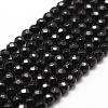 Natural Dyed & Heated Black Onyx Beads Strands G-D840-22-4mm-1