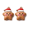 Christmas Themes Baking Paint Alloy Pendants FIND-G097-02E-1