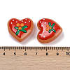 Handmade Heart Lampwork Beads Strands LAMP-P069-04B-02-4