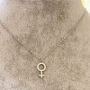 Gender Symbol 201 Stainless Steel with Alloy Pendant Necklaces for Women FS-WG4C551-03-1