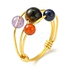 4Pcs 4 Style Natural Mixed Gemstone Braided Bead Finger Rings Set RJEW-TA00083-2