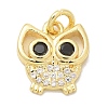Rack Plating Brass Micro Pave Cubic Zirconia Connector Charms KK-K293-34G-1