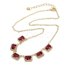 Rack Plating Brass Micro Pave Cubic Zirconia Necklaces NJEW-M215-03G-02-2
