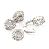 925 Sterling Silver Micro Pave Clear Cubic Zirconia Fold Over Clasps STER-U001-10P-2