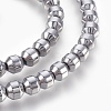 Electroplated Non-magnetic Synthetic Hematite Bead Strand G-E498-12A-04-1