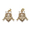 Brass Clear Cubic Zirconia Constellation Charms KK-J278-33G-C-1