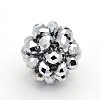Electroplate Glass Round Woven Beads LS-GLAA-A034-4mm-C05-1