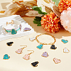 50Pcs 5 Colors Alloy Enamel Pendants ENAM-OC0001-19-5